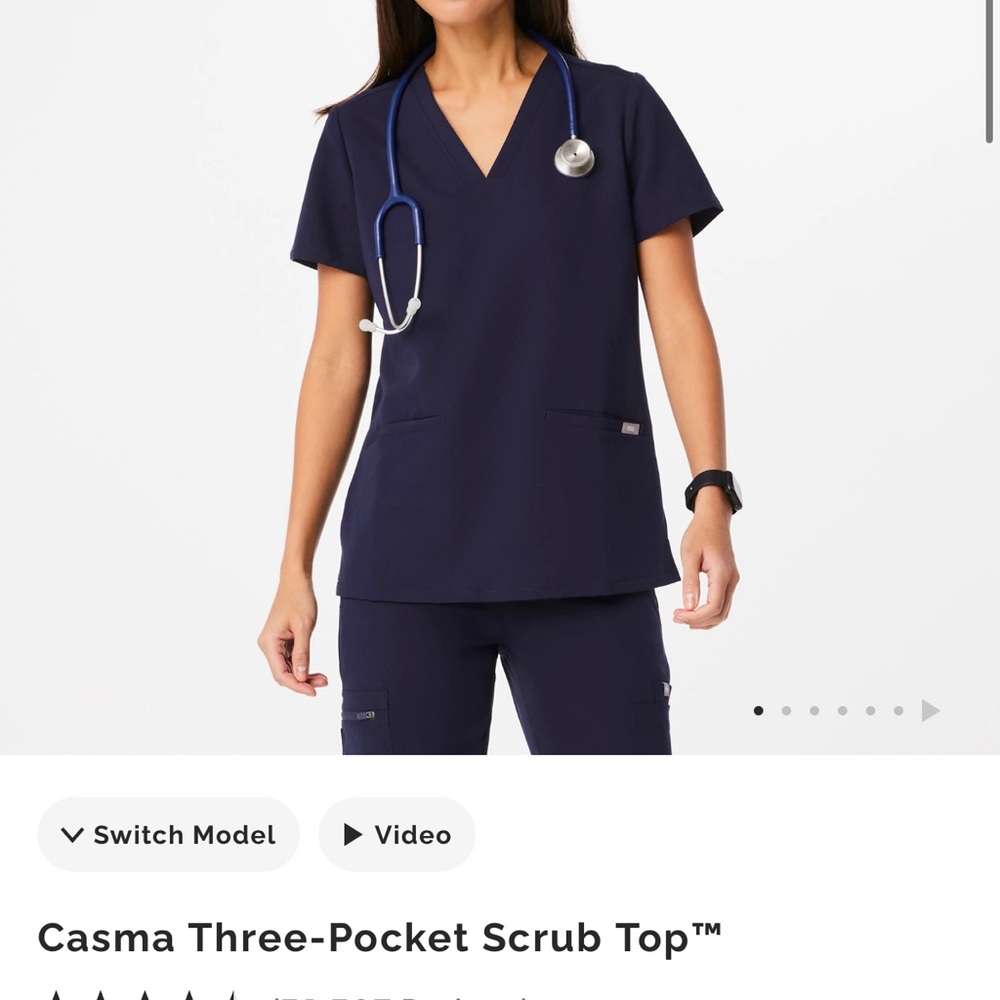 FIGS- Set of 2! Navy Blue Scrub Tops. Casma scrub top